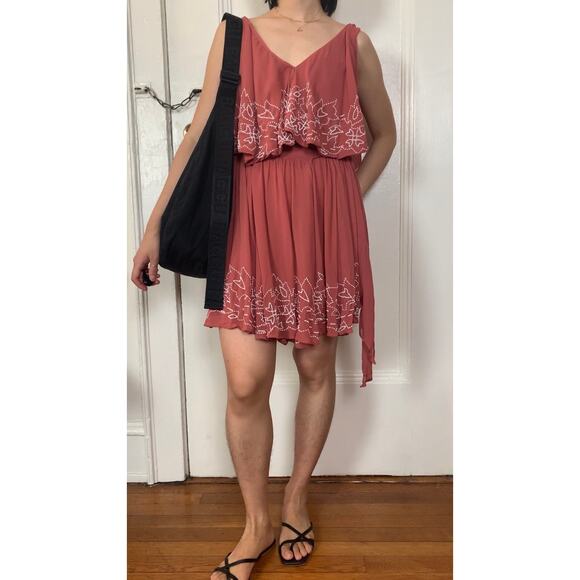 Free people floral pattern beaded wrap dress - Picture 2 of 6